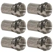 6x RG6 F-Type Male Twist-On Coax Coaxial Cable RF Connector Adapter F Type TV