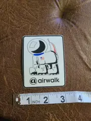 Vintage Airwalk skateboard sticker skate shoes decal White moon landing dog USA