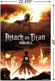 Attack on Titan - Fire Wall Poster rolled- 22" x 34" - FREE SHIPPING