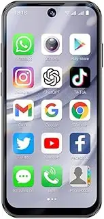 Mini Mobile Phone 4G Smartphone, 3.88 Inch Full Screen Smartphone Android 12, Dual SIM, Face Recognition, GPS, OTC,Google Play Unlocked Phone (Black, 32, GB, GB, 3)