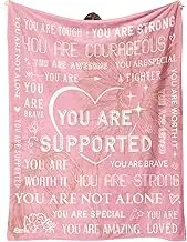 Ueedklaayy Get Well Soon Gifts for Women, Inspirational Gifts for Women, Cancer Care Gifts for Women, Encouragement Healing Gifts for Women, Thinking of You Gifts, Hug Blanket 60"x50"（Pink）