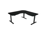 FORTIA Corner Standing Desk, 1730W x 1730W x 750D, 3 Motors, 120kg Load, Sit to Stand Up Electric Height Adjustable, Black/Black Frame