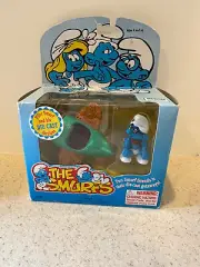 Vintage 1996 The Smurfs Pilot Smurf & Die Cast Airplane PlaySet NOS