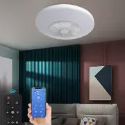 TCFUNDY 20" LED Ceiling Fan Light APP & Remote Control White Ceiling Fan Lamp