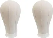 Binxind 2pcs 22 Inches Mannequin Canvas Head for Hair Extension Lace Wigs Making and Display Styling Mannequin Manikin Head