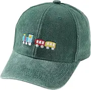 [LYZOURBB] Toddler Boys Washed Cotton Baseball Caps Girls Boys Little Trains Embroideries Baseball Cap Adjustable Sun Hats for 2-8Years