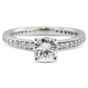 2.11ct G-SI2 Round Natural Diamonds Plat Classic Ring with Wedding Band
