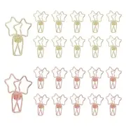 30Pcs 1.2" Pentagram Design Paper Office Binder Clips for Office, Gold/Rose Gold