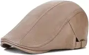 [WITHMOONS] Adjustable Faux Leather Ivy Flat Cap Cabbie Newsboy Fishing Hat YZ30112