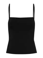 Matteau | Square Knit Top in Black | The UNDONE