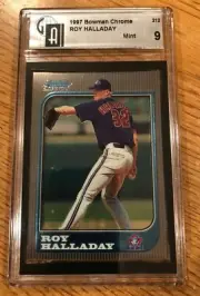 1997 BOWMAN CHROME #212 ROY HALLADAY GAI 9 MINT BLUE JAYS RC