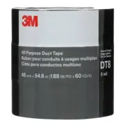 3M All Purpose Duct Tape DT8, Black, 48 mm x 54.8 m, 8 mil