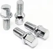 Set of 20 Veritek 14x1.5mm Chrome OE 2.10 Inch 28mm Shank Length 17mm Hex R12 Ball Seat Wheel Lug Bolts for Mercedes Audi VW Volkswagen Factory Wheels