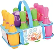 Oshhni Portable Bowling Set Interactive Indoor Sport Game with Stand Educational Funny Party Favors Bowling Game for Children Kids, Coloful 19cm
