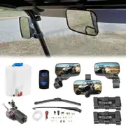 Electric Wiper Motor Switch Kit+Side Center Mirrors For Polaris RZR 570 XP 1000