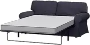 The Ektorp Two Seater Sofa Bed Cover Replacement is Custom Made for IKEA Ektorp 2 Seater Sleeper Only, A Quality Sofa Slipcover Replacement (Polyester Flax Dark Gray)