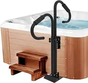 Neorexon Two-Way Hot Tub Handrails, 38"-58" Adjustable Height SPA Handrail w/360 Swivel Option, Hot Tub Railing to Get in and Out, 600LBS SPA Side Handrail w/Slide Under Mount Base for Indoor&Outdoor