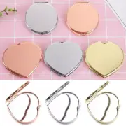 Makeup Tools Round Heart Shaped Makeup Mirror Metal Rose Gold Compact Folding