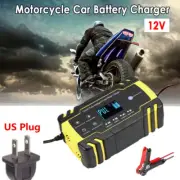 Motorcycle 12-24V 3-stage Pulse Repair Display Smart Lead-Acid Battery Charger