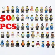 ELECBYTES Minifigures, Minifigs, Action Figure, Mini Figure Toy, MINIFIG People, Mystery Pack (Random 50 Minifig Included)