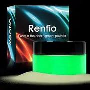 Renfio 3.5oz/100g Glow in The Dark Powder, Luminous Resin Color Pigment, Fluorescent Dye for Epoxy Resin, Slime, Acrylic Paint, Nail, Fine Art - White to Green