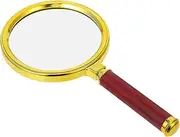 FOYTOKI Vintage Magnifying Glass with Faux Rosewood Handle Magnification for Reading Repairs and Hobbies Handheld Magnifier for Seniors Essential Tool for Crafting and Inspection