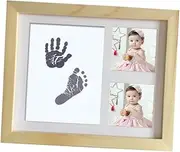 Photo Frame Infant Footprint Frame Infant Handprint Kit Baby Newborn Ink Pad Wooden Baby Shower Decoration