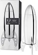 Viski 2809 Irving Stainless Steel Rocket Cocktail Shaker – Cocktail Shaker with Strainer (24 oz. Capacity) Silver