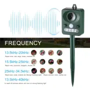 Ultrasonic Snake Repeller Multi Pulse Solar Powered Pest Repellent Green