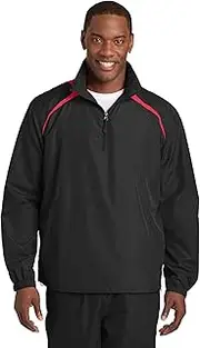 [SPORT-TEK] 1/2-Zip Wind Shirt. JST75 Black/True Red S