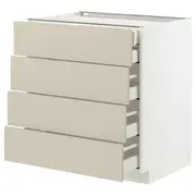 METOD / MAXIMERA base cb 4 frnts/2 low/3 md drwrs, white/Havstorp beige, 80x60x80 cm