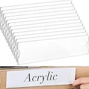 2 x 8 Inch Acrylic Wall Name Plate Holder Clear Plastic Sign Holder Frame with Adhesive Tape Horizontal Name Plates for Door Office Nameplate Display Trays Office Home Classroom favors(30 Sets)