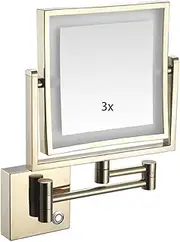Wall Mounted Lighted Makeup Mirror，360° Rotation Adjustable 3X Wall Mounted Makeup Mirrror - for Bathroom Mirror Shaving Mirror