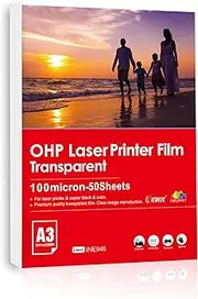 A3 Laser OHP 50sheets Transparent Film Acetate Sheet for Laserjet Printers Overhead Projector Transparency Paper Copier Copy