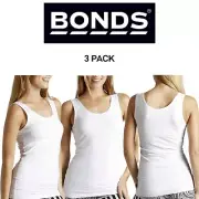 Bonds Womens Stretchy Chesty Tank Top Breathable Cotton Jersey 3 Pack WYEXY