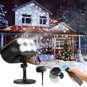 2024 Falling Snowflake Projector w/Remote丨Six-Tube Christmas Projector Lights...