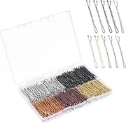 Bobby Pins, 500 Pcs Bobby Pins Brown Blonde Black Hair, 2 Inch Premium Bobby Pin, Secure Hold Bobby Pins with store box, Hair Pins for Women and Girls