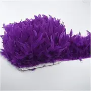 YUMAO 10Meters Fluffy Turkey Feathers for Crafts Ribbon Feather Trim Fringe Feather Dancer Carnival Costumes Wedding Decoration Plumas 0217 (Color : 13.Purple Red)