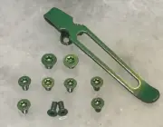 Green Titanium Deep Pocket Clip Stainless Screw Set Spyderco Yojimbo 2 C85GPBBK2