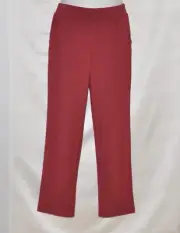 Bob Mackie Regular Cotton Modal Pull-On Straight Leg Pants Size S wine