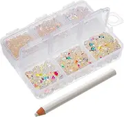 SOESFOUFU Bulk Flatback Rhinestones for Nail Art Decoration of Ab Color Resin Gems for DIY Crafting and Nail Decor Present