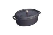 Staub 33cm 6.7L Cast Iron Oval Cocotte Pot w Lid Induction Stovetop Cookware BK