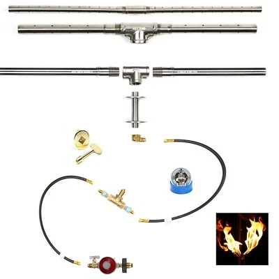 TB122ITCK+: IN-TABLE DIY GAS FIRE PIT KIT & 122" LIFETIME WARRANTED 316 BURNER