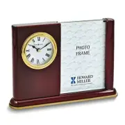 Portrait Caddy 3.5x5 Photo Rosewood Finish Quartz Clock