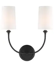 Crystorama Libby Langdon For Crystorama Sylvan 2-Light Black Forged Sconce NoSize