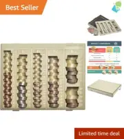 Efficient Coin Handling Tray with 6 Compartments for Bank Tellers & Collectors