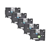 5PK Compatible with Brother P-Touch TZ-111 Black on Clear 0.23" Label Tape 6mm