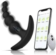Vibrating Anal Beads Sex Toys - Vibrating Butt Plug with App Control & Remote Control 10 Vibrating Modes, Rechargeable Silicone Anal Toy & G-spot Vibrator, Adult Sex Toys for Men Women Couples Pleasure