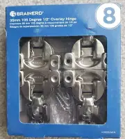 Brainerd 8-Pack 1/2-in Overlay 105-Degree Opening Concealed Cabinet Hinge