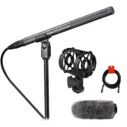 Audio-Technica AT897 Condenser Microphone w/ Shockmount, Windbuster, & XLR Cable